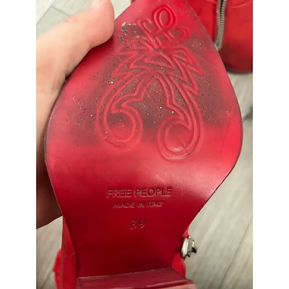 Free People women’s Brayden red cowboy western boots size 39/8.5 or 9 us - Picture 7 of 7